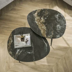 Table basse en céramique forme organique (lot de 2) GALWAY