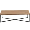 Table basse en teck pieds croisés métal PUNE