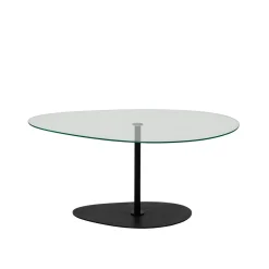 Table basse en verre, forme triangle organique TULUM