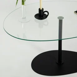 Table basse en verre, forme triangle organique TULUM