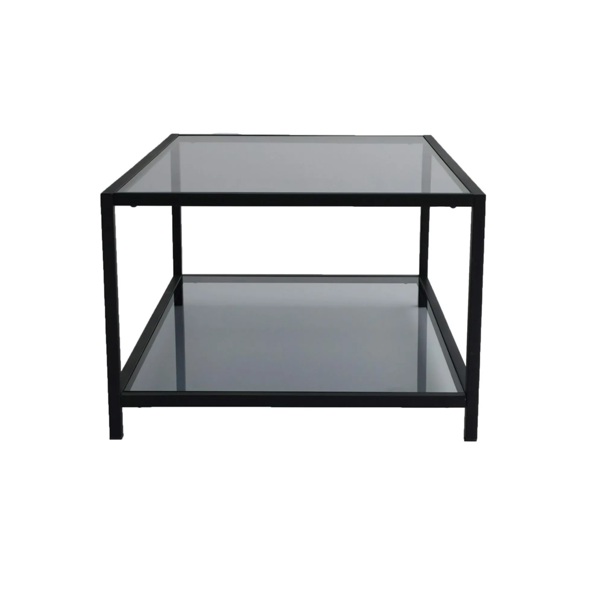 Table basse en verre fumé rectangulaire, 2 plateaux TULUM