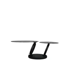 Table basse en verre ondulé noir LIGURIE