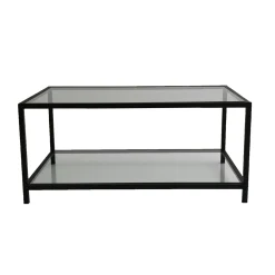 Table basse en verre rectangulaire, 2 plateaux TULUM