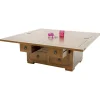 Table basse extensible hévéa massif 110cm MAORI
