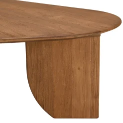 Table basse forme organique 120x80cm en bois de teck recyclé SWING