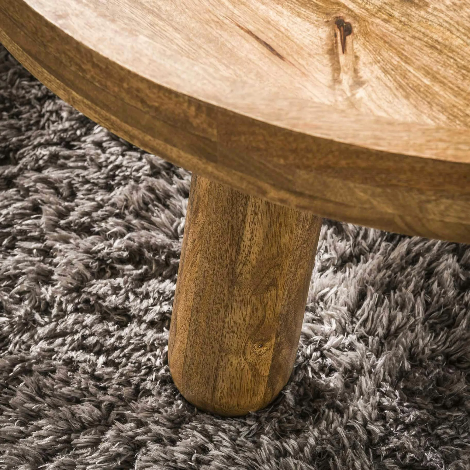 Table basse gigogne à bords hauts en bois de manguier (lot de 2) CREEK