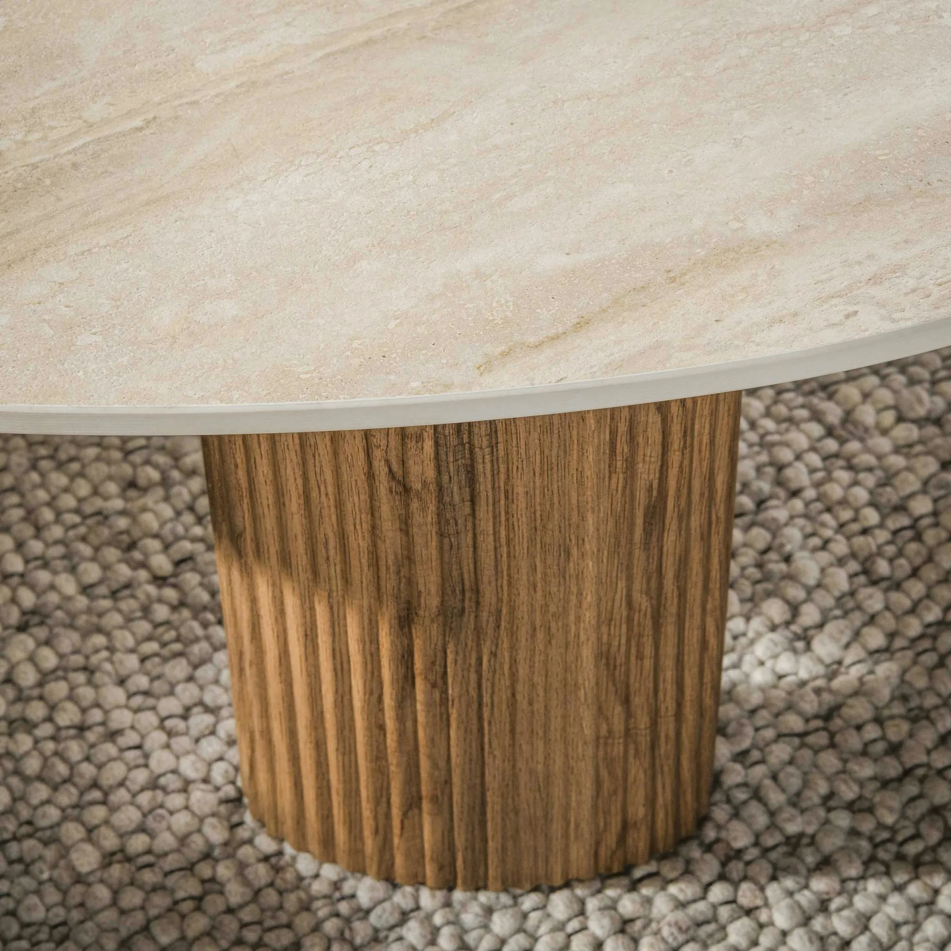 Table basse gigogne céramique 3D pieds rainurés (x2) MAHAL