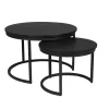 Table basse gigogne décor parquet noir (lot de 2) LEXTON