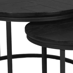 Table basse gigogne décor parquet noir (lot de 2) LEXTON
