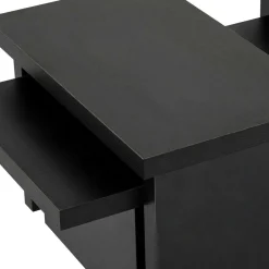 Table basse gigogne design – effet bois noir (3 pièces) MARFA