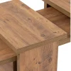 Table basse gigogne design – effet bois (3 pièces) MARFA