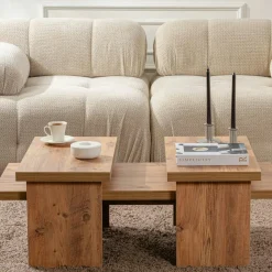Table basse gigogne design – effet bois (3 pièces) MARFA