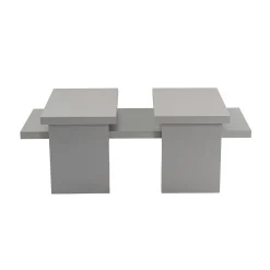 Table basse gigogne design – effet gris laqué (3 pièces) MARFA