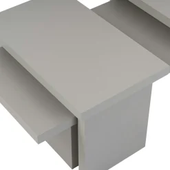 Table basse gigogne design – effet gris laqué (3 pièces) MARFA