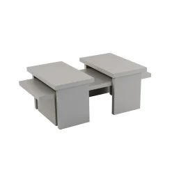 Table basse gigogne design – effet gris laqué (3 pièces) MARFA