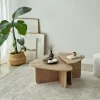 Table basse gigogne effet bois, triangle organique (x2) MARFA