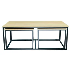 Table basse gigogne en bois de chêne blanc (lot de 3) COLOGNE
