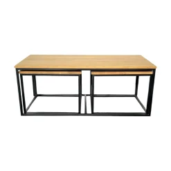 Table basse gigogne en bois de chêne huilé (lot de 3) COLOGNE