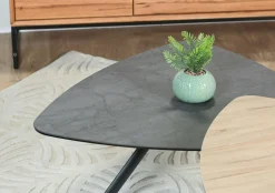 Table basse gigogne en céramique forme design (lot de 2 pièces) LOMBARDIE