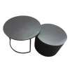 Table basse gigogne noire à bloc cylindre (lot de 2) KANO