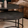 Table basse gigogne noire design organique (lot de 2) KANO