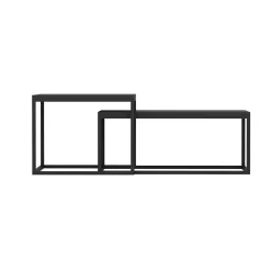 Table basse gigogne noire design moderne (lot de 2) JENA