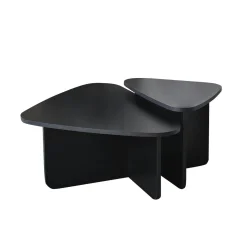 Table basse gigogne noire, triangle organique (x2) MARFA