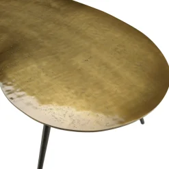 Table basse gigogne ovale métal noir et doré (lot de 2) ZALA