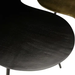 Table basse gigogne ovale métal noir et doré (lot de 2) ZALA