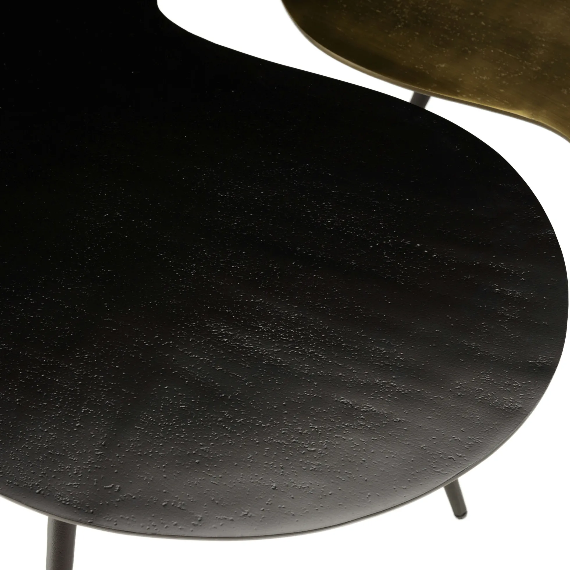 Table basse gigogne ovale métal noir et doré (lot de 2) ZALA