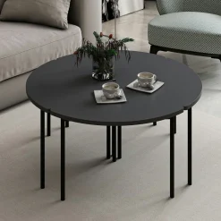 Table basse gigogne petit espace, finition anthracite JENA
