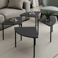 Table basse gigogne petit espace, finition anthracite JENA