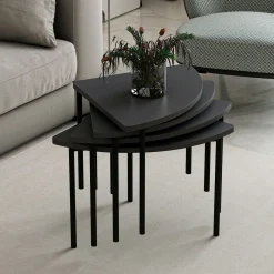 Table basse gigogne petit espace, finition anthracite JENA