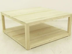 Table basse hévéa double plateau 90x90cm GALA