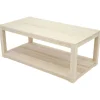 Table basse hévéa double plateau 100x50cm GALA