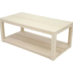 Table basse hévéa double plateau 100x50cm GALA