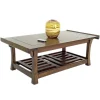 Table basse hévéa double plateaux 110x60cm MAORI