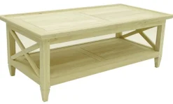 Table basse Hévéa double plateaux 120x60x45cm MAORI TRADITION