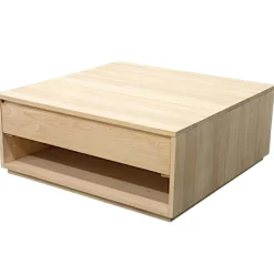 Table basse Hévéa 2 tiroirs 90x90x40cm BALTIC