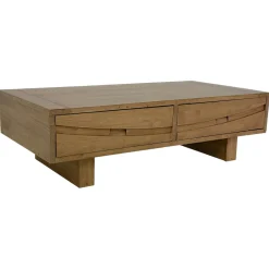 Table basse Hévéa 2 tiroirs 120x60x35cm NIAGARA