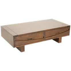 Table basse Hévéa 2 tiroirs 120x60x35cm NIAGARA
