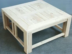 Table basse hévéa 80x80cm TESSA