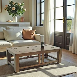 Table basse hévéa 120x60cm TESSA
