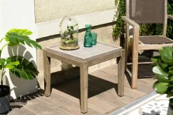 Table basse jardin acacia béton forme carrée PM HERCULE