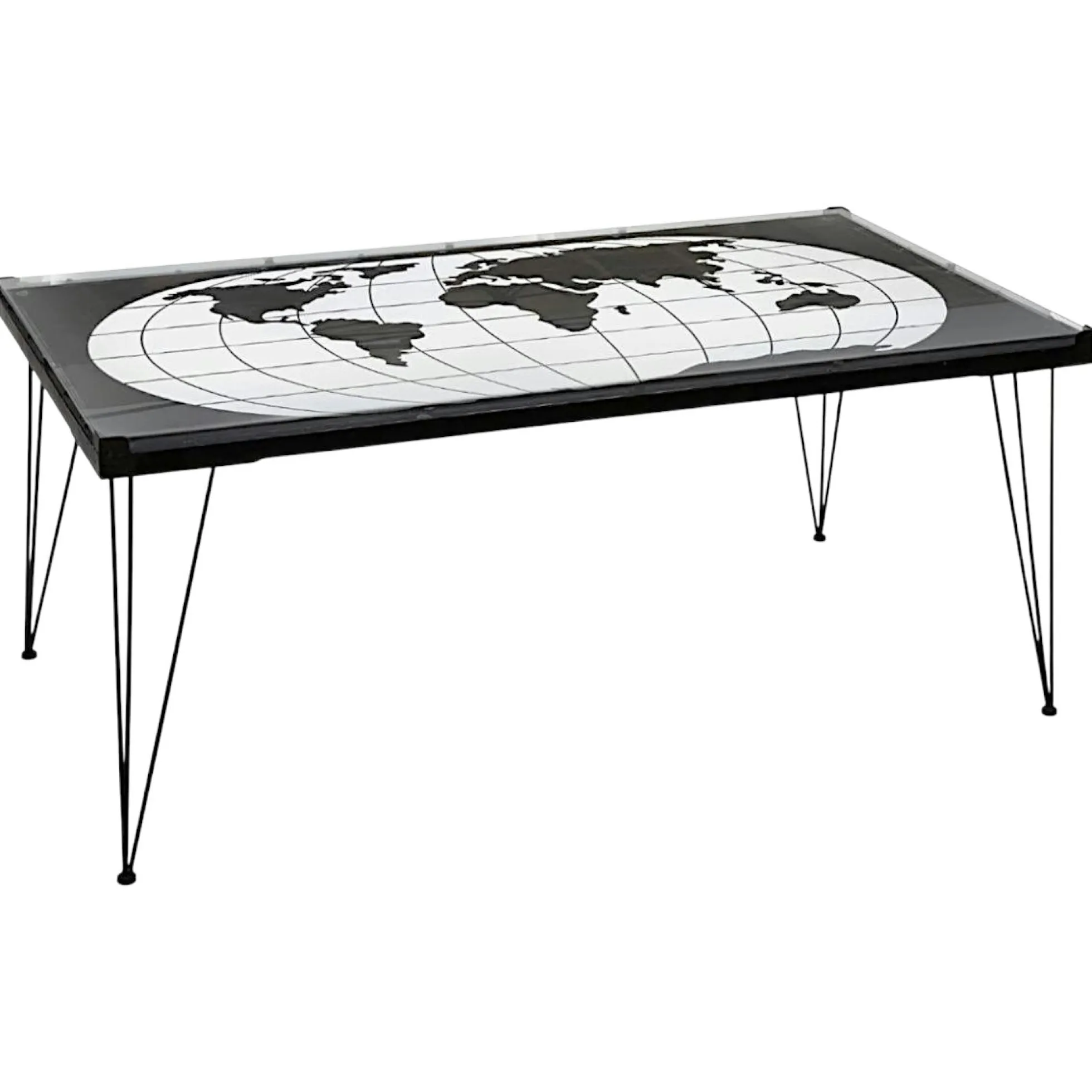 Table basse Mappemonde plateau verre