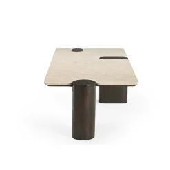 Table basse marbre et bois style puzzle DUOMO