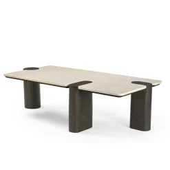 Table basse marbre et bois style puzzle DUOMO