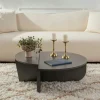 Table basse moderne anthracite effet laque - 2 hauteurs MARFA