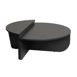 Table basse moderne anthracite effet laque - 2 hauteurs MARFA