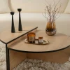 Table basse moderne effet bois ruban noir - 2 hauteurs MARFA